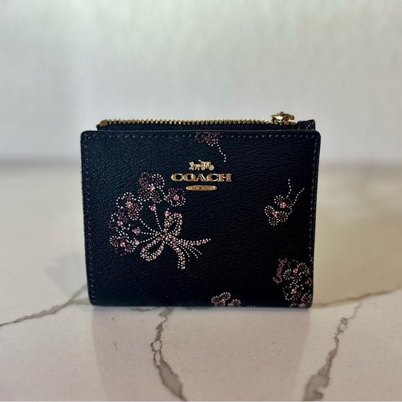 Coach Black Wallet with Pink Floral Design - Picture 2 of 5